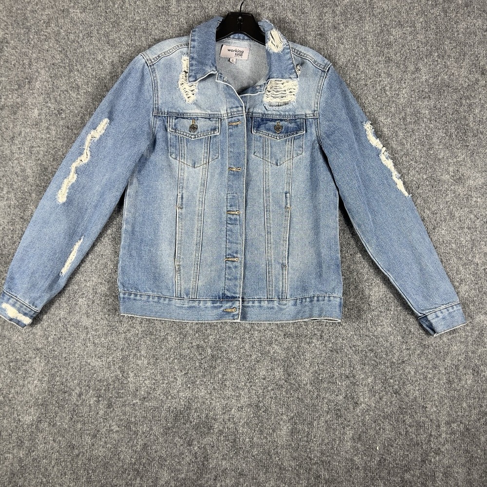 Working Title Denim Jacket Y2K Distressed Light Wash Trucker Jean Jacket